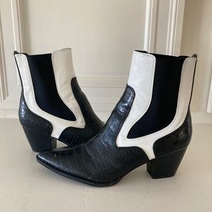 Matisse Two-Tone Croc-Embossed Ankle Boots